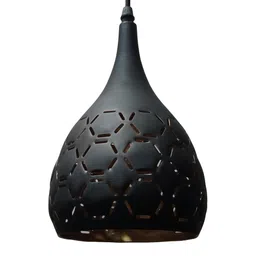 avior Pendant Black (E- 27/ 12 Watt) Aluminium Dome Hanging Light image 5