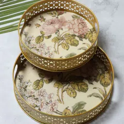 amaya decors Green & Pink Tray Set of 2-picture-48