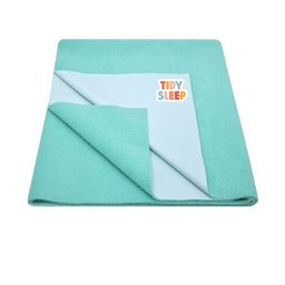 TIDY SLEEP Kids Sea-Green Solid Cotton Water Resistant Mattress Protector-picture-43