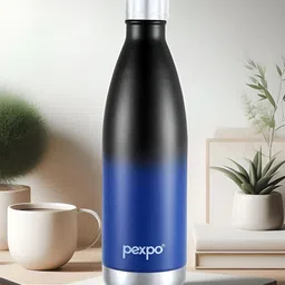 Pexpo Black & Blue Single Stainless Steel Double Wall Vacuum Water Bottle-image-97