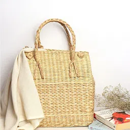 HABERE INDIA Textured Oversized Shopper Tote Bag with Cut Work-picture-20