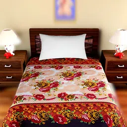 Supreme Home Collective Green& Blue Floral Microfiber144 TC Single Bedsheet-picture-29