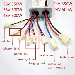 24V 350W MY1016 EBIKE Brush Controller image 2