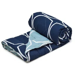RRC Blue Geometric Microfiber Mild Winter 200 GSM Double Bed Comforter image 5