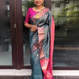 Marziyaa Woven Design Zari Banarasi Saree image 5