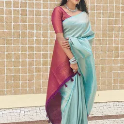 Marziyaa Woven Design Zari Banarasi Saree image 5