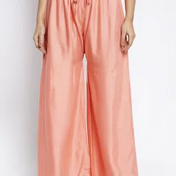 GRACIT Women Pack Of 2 Peach-Coloured & Red Printed Flared Knitted Ethnic Palazzos image 3