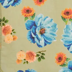 SHOPGARB Sea Green & Blue Printed Semi-Stitched Lehenga & Unstitched Blouse With Dupatta image 2