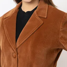 Lady Leaf Notched Lapel Single-Breasted Overcoat image 4