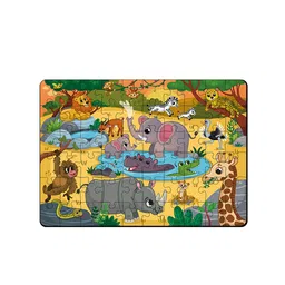Mini Leaves Kids Safari Animals 60 Pieces Jigsaw Puzzle Development Toys image 2