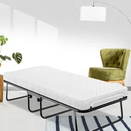 coirfit RollAway Metal Folding Bed in Black Colour with 5 inch HR Foam Single Mattress image 1