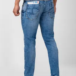 SPYKAR Men Kano Slim Fit Mildly Distressed Light Fade Jeans image 2