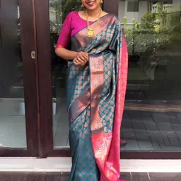 Marziyaa Woven Design Zari Banarasi Saree image 2