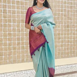 Marziyaa Woven Design Zari Banarasi Saree image 4