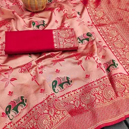 Marziyaa Woven Design Zari Banarasi Saree image 4