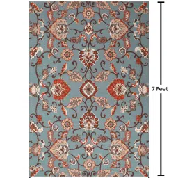 presto Blue Traditional Wool 5 ft x 7 ft Hand Tufted Carpet image 3