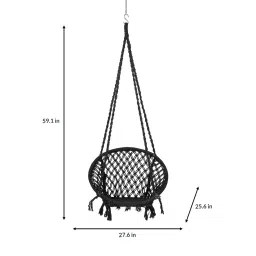 swingzy Round Fabric Swing in Black image 3