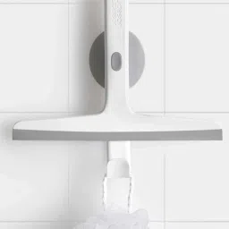 joseph joseph Grey Bathroom Glass Cleaner With Suction Storage Hook & Hanging Accessory Hook image 1