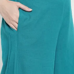 aayusika Curved V-Neck Knee Length Straight Kurta With Palazzo image 5