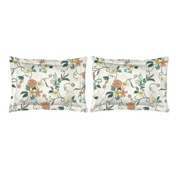 Boutique Living India White & Green Floral 230 TC King Bedsheet with 2 Pillow Covers image 5