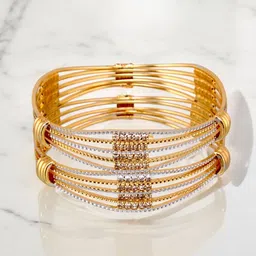 LUCKY JEWELLERY Set of 2 18k Gold-Plated Bangles image 5