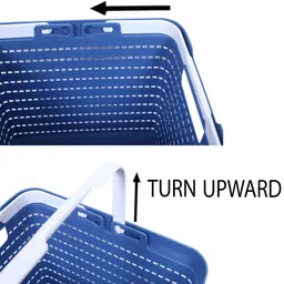 Kuber Industries Blue & Grey 3 Pieces Self-Design Basket Organisers image 2