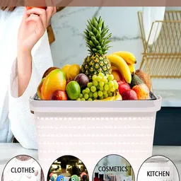 Kuber Industries Blue & White 3-Pieces Self-Design Basket Organisers image 3