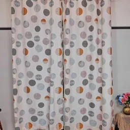 tramb Polyester Abstract 5 ft Light Filtering Eyelet Window Curtain image 1
