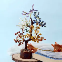 seetara Multicolour 7 Chakra Crystal Tree for Energy Balance, Positivity, and Spiritual Growth (200 Beads) image 1