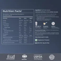 Nutrabay Pure Pea Protein Isolate - 1 Kg Unflavoured, 30 Servings | 25.3g Protein, 4g BCAA | Designed for Meal Supplementation, Easy to Digest Vegan Plant Protein for Muscle Growth & Recovery image 5