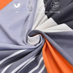 HOUSE OF QUIRK Single Seater Grey & Orange ColouredPrinted Sofa Cover With Arms image 5