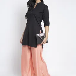 GRACIT Women Pack Of 2 Peach-Coloured & Red Printed Flared Knitted Ethnic Palazzos image 2