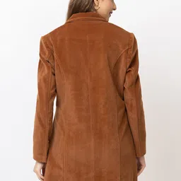 Lady Leaf Notched Lapel Single-Breasted Overcoat image 5