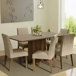 madesa Renata 6 Seater Dining Set in Wood Finish image 1