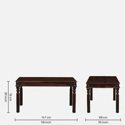 mudramark from pepperfry Takhat Sheesham Wood 6 Seater Dining Set In Provincial Teak Finish image 4