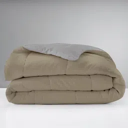 RAZZAI Beige & Grey Microfiber Reversible Mild Winter 210 GSM Double Bed Comforter image 3