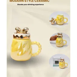 izzhaar Ceramic Kid's Mugs with Bow Lids (450 ML) image 5