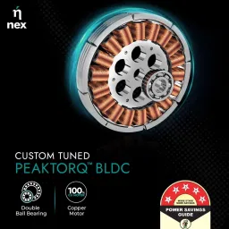 nex Glyde A70 5 Star 1200mm 3 Blade BLDC Motor Ceiling Fan with Remote (Dust Resistant, Granite Grey) image 5