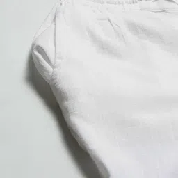 akheri Women White Tapered Fit Chikankari Embroidered Detail Regular Trousers image 2