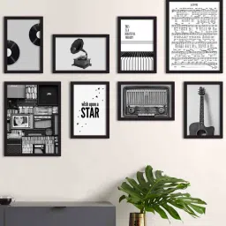art street Ancient Black Engineered Wood Framed Art Print Set of 8 image 1