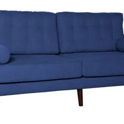 casacraft from pepperfry Alaine Fabric 3 Seater Sofa In Navy Blue Colour image 4