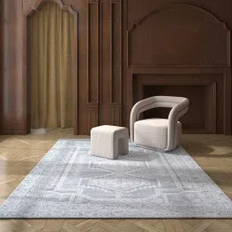 Blue Abstract Wool 8 ft x 10 ft Hand Knotted Carpet By Jaipur Rugs image 1