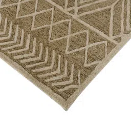 saraswati global Sand Geometric Wool 6 ft x 9 ft Hand-Tufted Carpet image 4