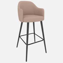 cozy home decor Ella Modern Bar Chair with Black Legs in Beige Colour image 3