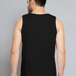 Juxar Urban Born Printed Cotton Gym Vest JXR-076SAN-BK-XS image 2