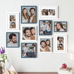 Art Street White & Teal Blue 10-Pieces Wall Photo Frames-picture-16