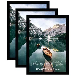 AbhiKalpya Art Studio-Get a vibe Black & Green 3 Pieces Wall Photo Frames-picture-24