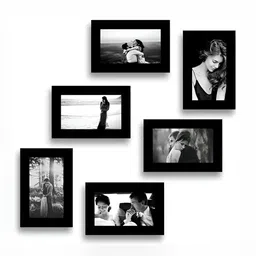 Stuthi Arts Black 6 Pieces Wooden Wall Photo Frames-image-43
