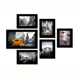 Stuthi Arts Black 5 to 7 Pieces Wood Wall Photo Frames-image-84