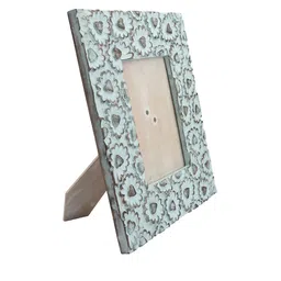 MIAH Decor Blue Patterned Handcrafted Wooden Table Photo Frame image 4